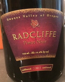 2003 Radcliffe Pinot Noir